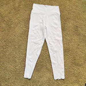 Lavender Aerie Leggings With Scalloped Hem